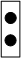Mastschild weiss mit 2 schwarzen Punkten